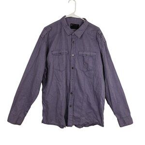 Marc Ecko Cut & Sew Mens Long-Sleeve Button-Up Shirt Purple 2X-Large 100% Cotton